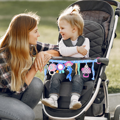 Caterbee Baby Stroller Mobile Chain Toy Plush Crib Hanging Toy with Mermaid Theme
