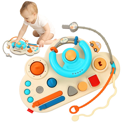 Baby Steering Wheel Montessori Toy – Interactive Sensory Busy Board for Skill Development