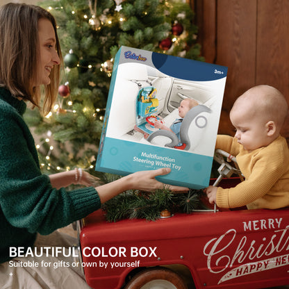 Caterbee Baby In Car Toy with Steering Wheel – Interactive Travel Play Center