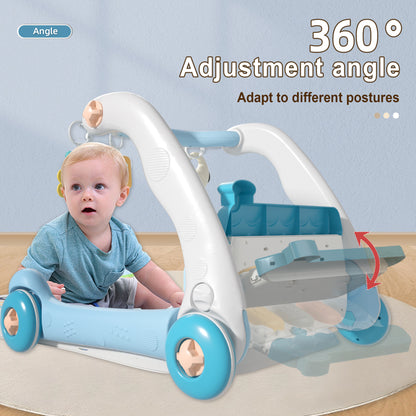 Caterbee 2-in-1 Baby Piano Play Mat & Sit-to-Stand Learning Walker with Music & Light