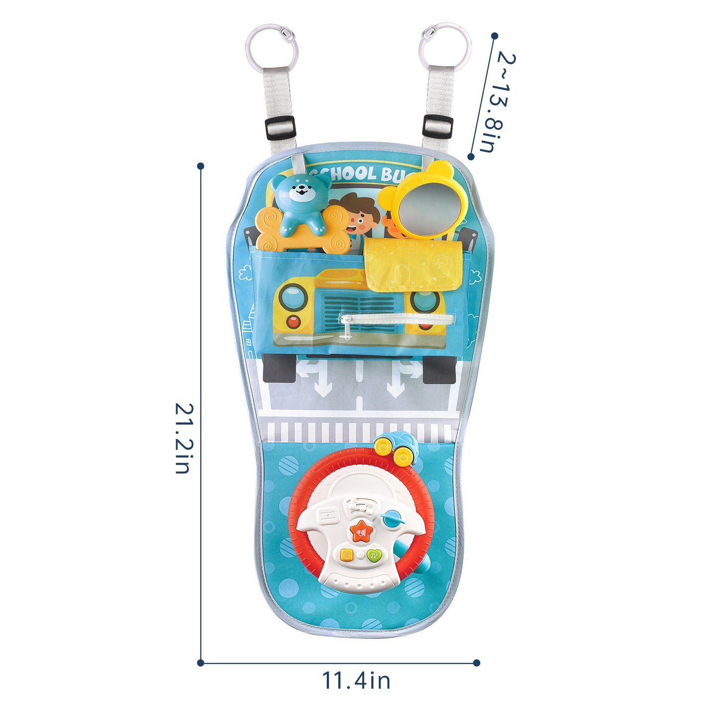 Baby Play and Kick Car Seat Toy with Steering Wheel Center