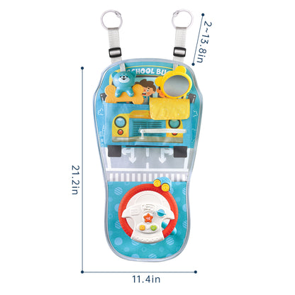 Caterbee Baby In Car Toy with Steering Wheel – Interactive Travel Play Center
