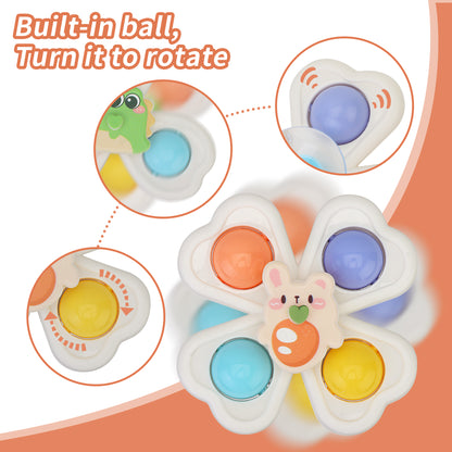 Caterbee Baby Spinning Suction Cup Toy – 3D Squirrel Fidget Toy for Sensory & Motor Skill Development