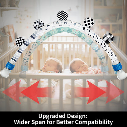 Baby Activity Arch Toy – Stroller & Crib Toy Bar with Hanging Sea Animals, Rattles & Sensory Book – Underwater Travel Toy for Infants(Ocean)