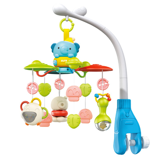 Caterbee Baby Cot Mobile Toy with Light, Projector & Bluetooth (Blue)
