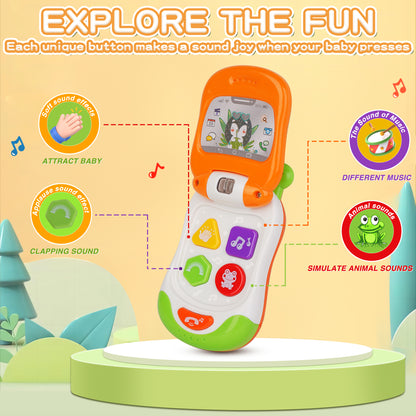 Caterbee Baby Phone Toy – Musical Light-Up Cell Phone for Early Learning & Sensory Play