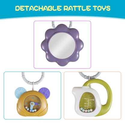 Baby Piano Play Mat Gym with Musical & Light – Interactive Kick & Play Activity Mat（Blue）