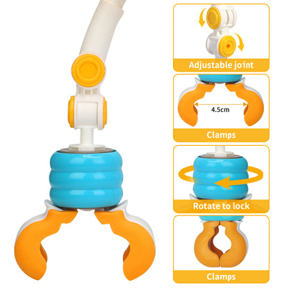 Baby Bouncer Toy Bar, Secure & Foldable with Rotating Pendant, Mirror & Detachable Toys