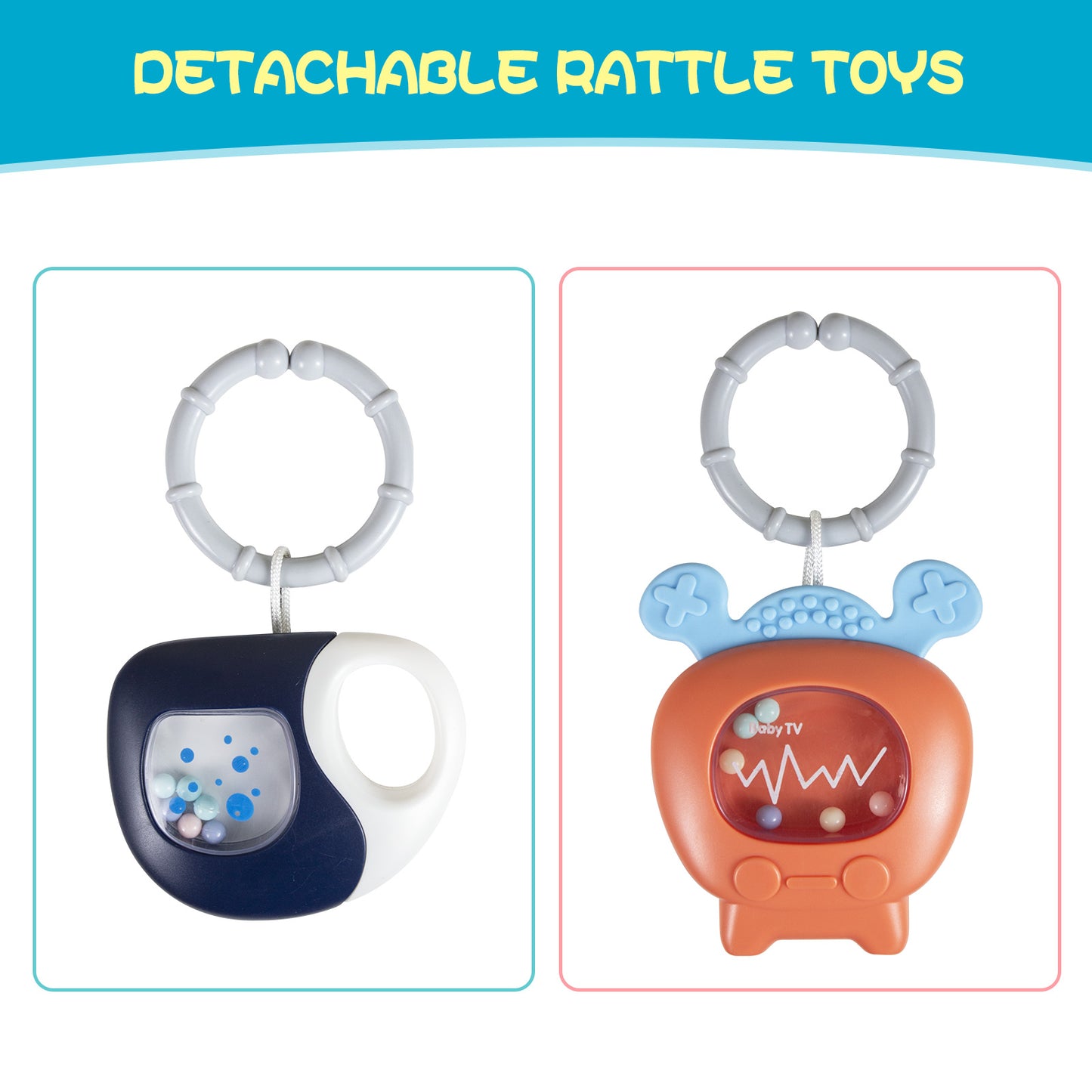 Baby Piano Play Mat Gym with Musical & Light – Interactive Kick & Play Activity Mat（Pink)