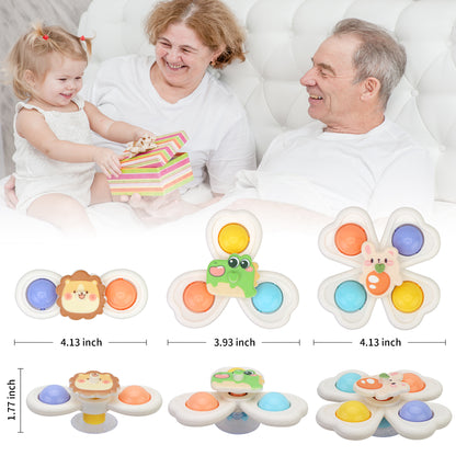 Caterbee Baby Spinning Suction Cup Toy – 3D Squirrel Fidget Toy for Sensory & Motor Skill Development