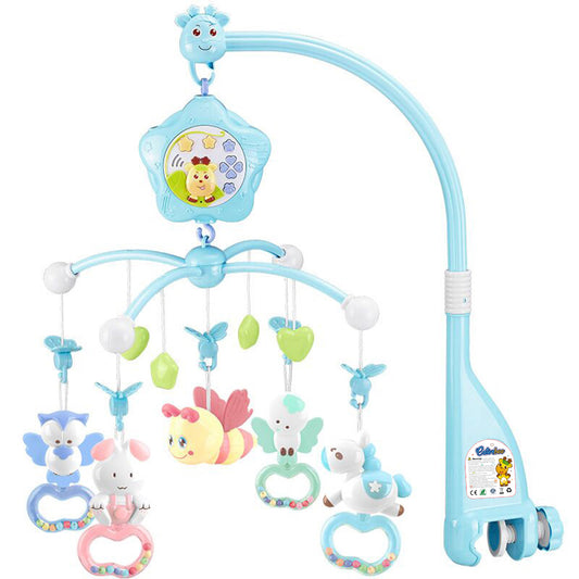 Caterbee Baby Mobile toys for Crib with Music, Lights & Remote Control Blue-Bee