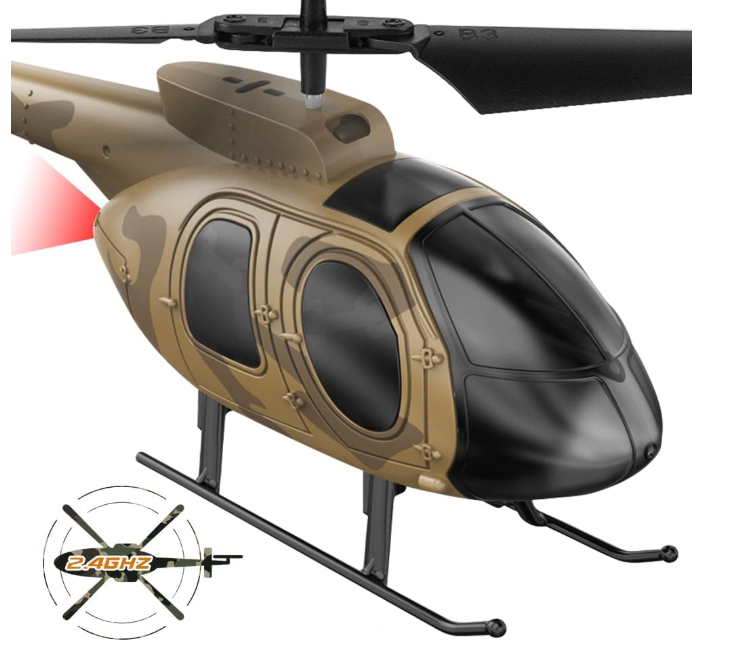 Remote Control Helicopter for Kids, Camouflage RC Helicopter, 2.4GHz Radio Controlled Helicopter with Gyro 3 Channel Indoor Toy