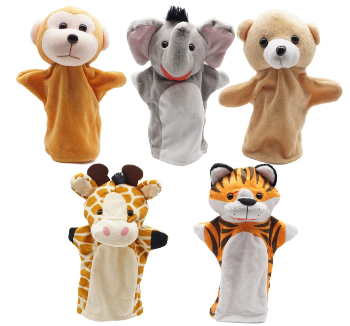 Soft Cotton Animal Hand Puppets Set for Kids