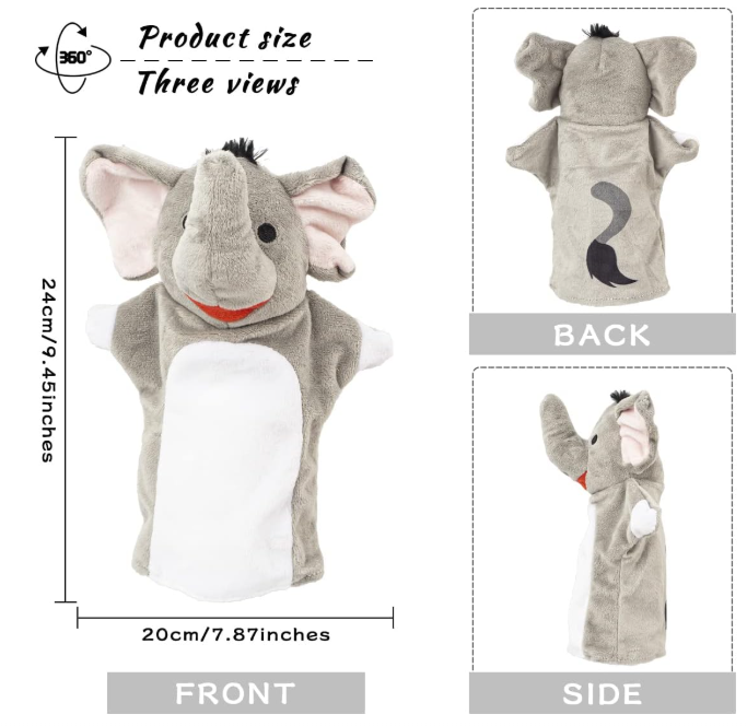 Soft Cotton Animal Hand Puppets Set for Kids