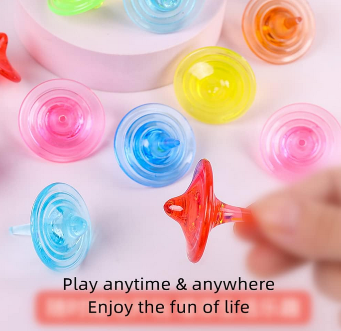 Children’s Acrylic Spinning Tops Gems Toys