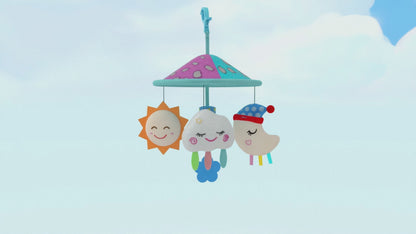 Caterbee Baby Pram Mobile Toy – Hanging Car Roof Handle Toy with Rattles & Teether