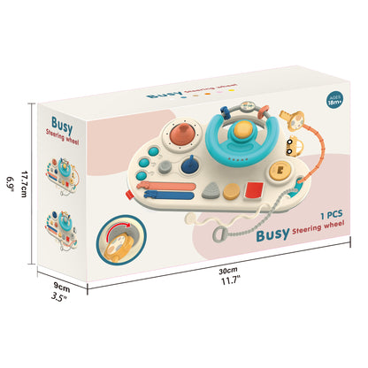 Baby Steering Wheel Montessori Toy – Interactive Sensory Busy Board for Skill Development