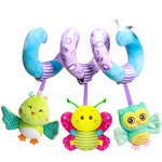 Caterbee Baby Activity Spiral Plush Car Seat Toys Stroller Bar Toy(Ocean)