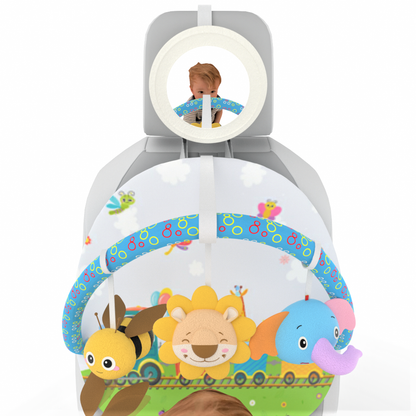 Caterbee Baby Car Toy with Rear Mirror & Arch Activity Center Interactive Travel Fun