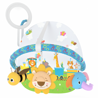 Caterbee Baby Car Toy with Rear Mirror & Arch Activity Center Interactive Travel Fun