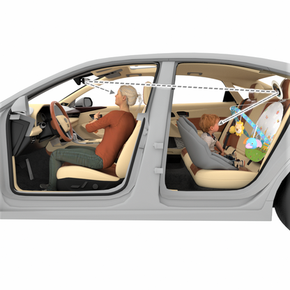 Caterbee Baby Car Toy with Rear Mirror & Arch Activity Center Interactive Travel Fun