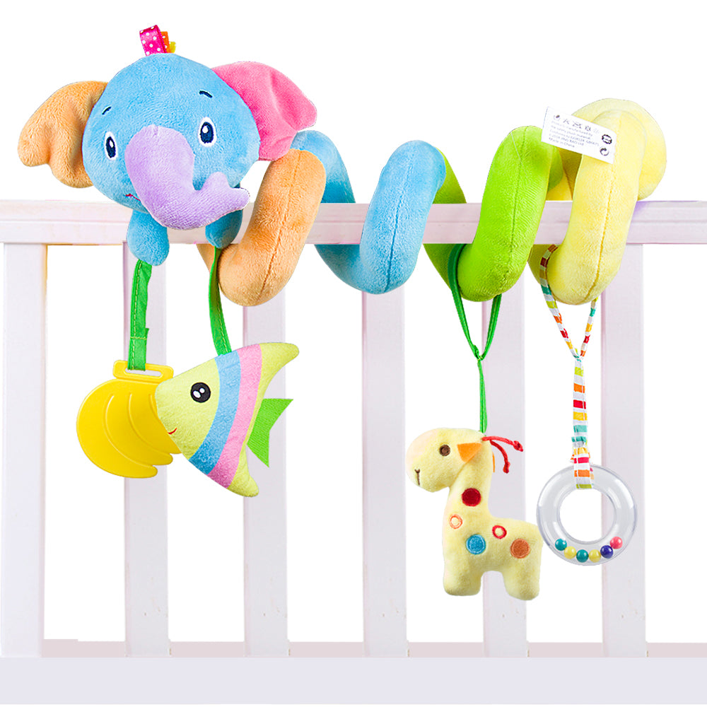 Baby Car Seat Toy with 4 Hanging Toys and Squeakers