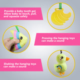 Sensory Baby Car Seat Toy with 4 Hanging Toys and Squeakers  (Elephant)