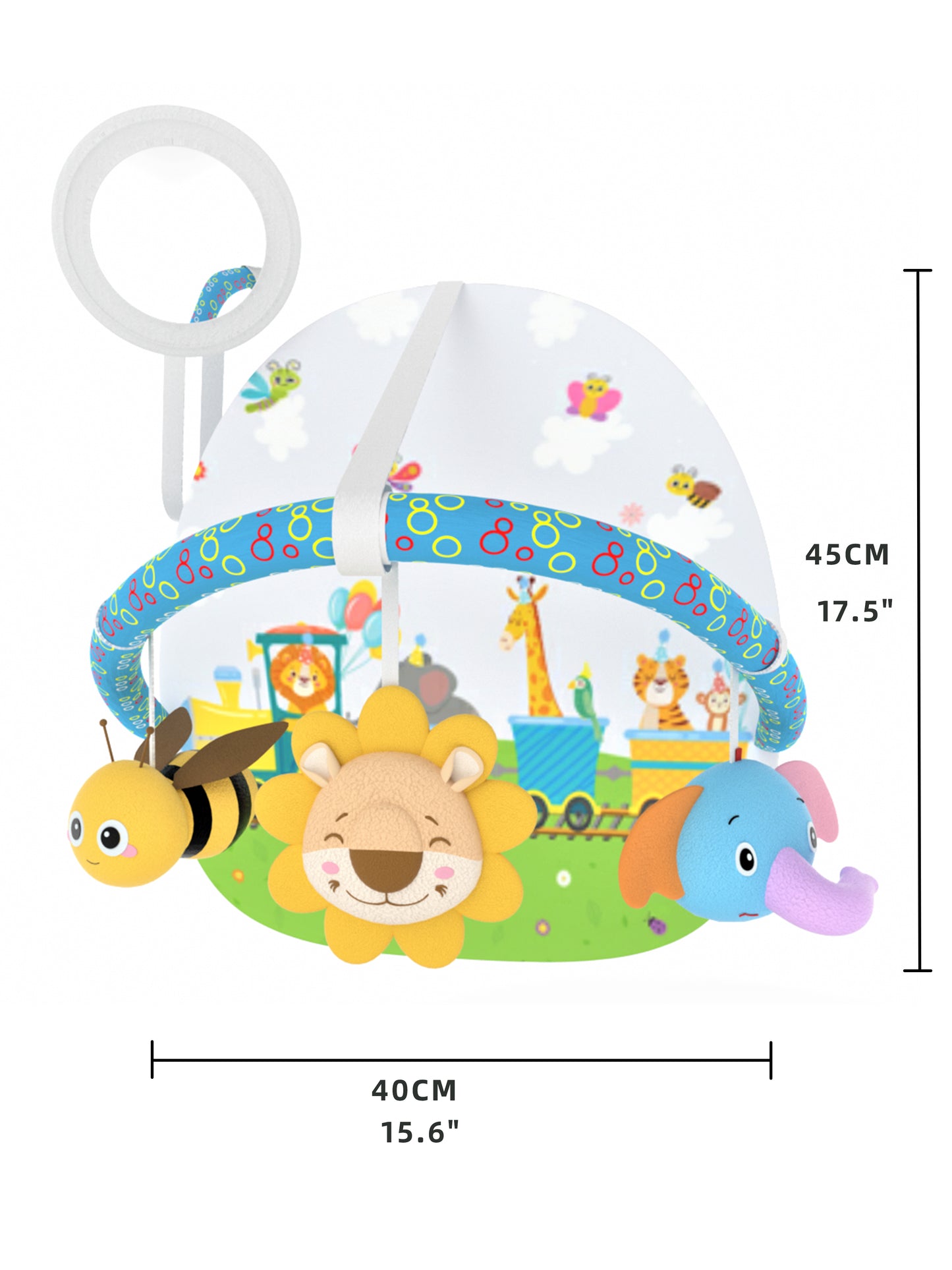 Caterbee Baby Car Toy with Rear Mirror & Arch Activity Center – Interactive Travel Fun