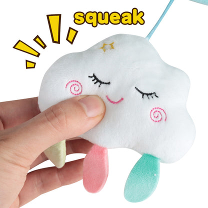 Caterbee Baby Pram Mobile Toy – Hanging Car Roof Handle Toy with Rattles & Teether