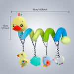 Interactive Baby Car Seat Toy with Teether and Sensory Hanging Toys (Duck)
