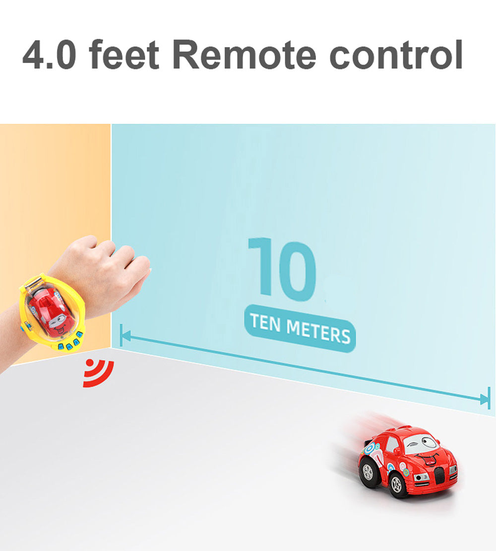 2 in 1 Watch Car Radio Remote Control Toy for Toddlers(Yellow)