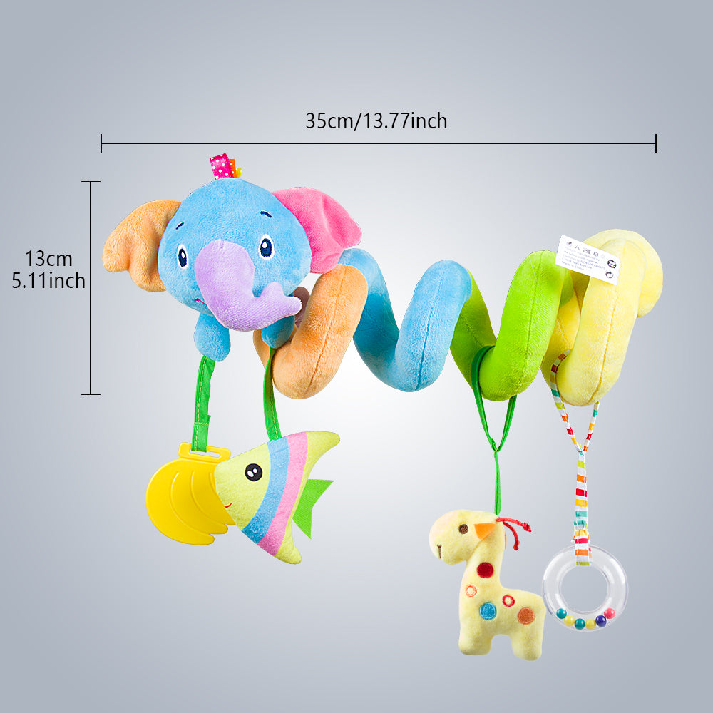 Baby Car Seat Toy with 4 Hanging Toys and Squeakers