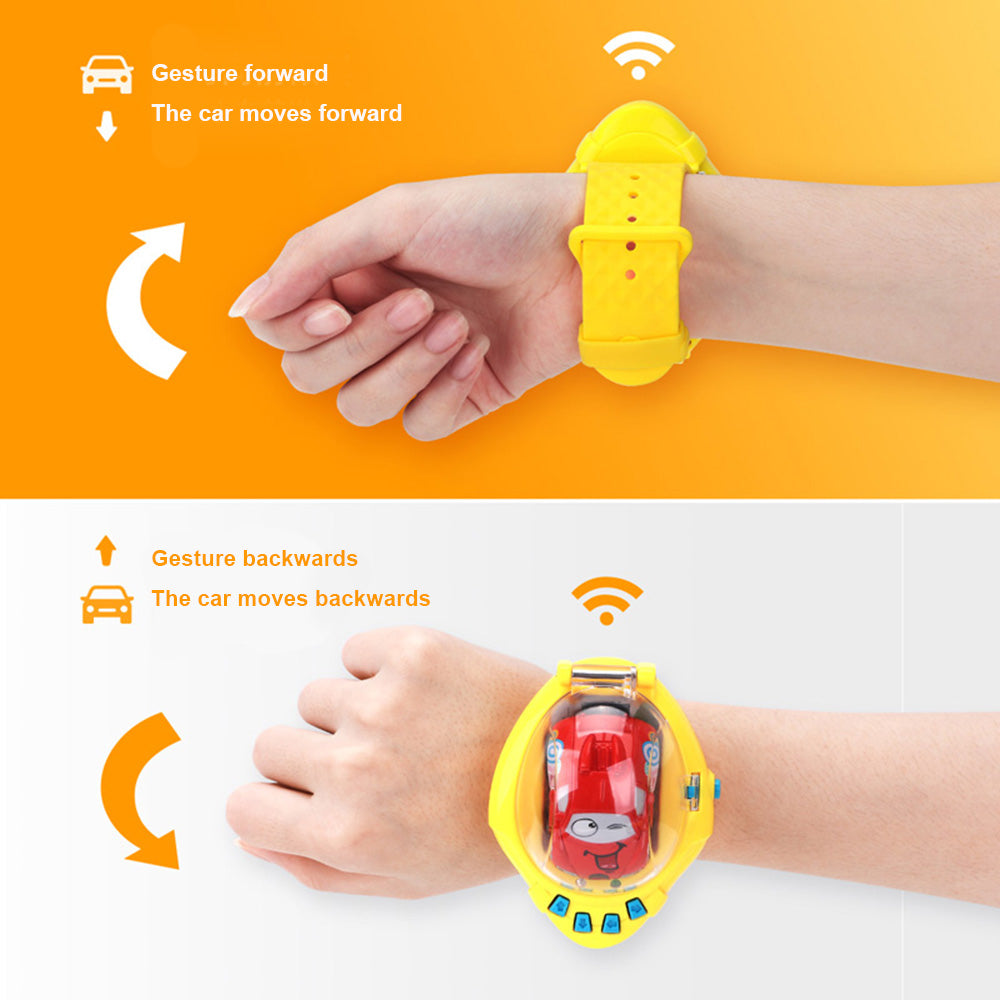 2 in 1 Watch Car Radio Remote Control Toy for Toddlers(Yellow)