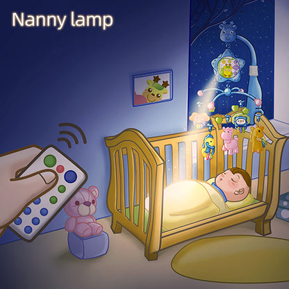 Baby Crib Mobiles Toys with Music, Projection and Lights (Bee-pink)